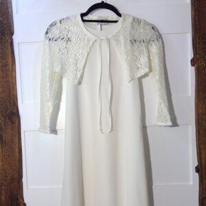 Sweet Soda Girls Cream Color Dress with Lace Cover-Up (Size 7)